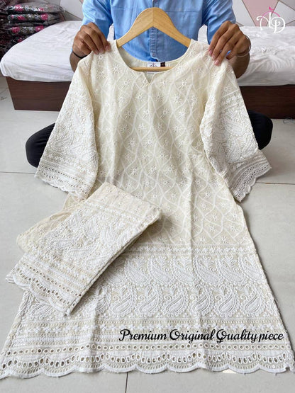 Beautiful Cotton Chikankari dress At Affordable Price