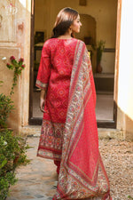 Buy Red color lucknowi style kurta set for stylish look - Joshindia