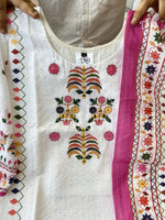 Beautiful White Color Cotton Kurta Set - Joshindia