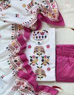 Beautiful White Color Cotton Kurta Set - Joshindia