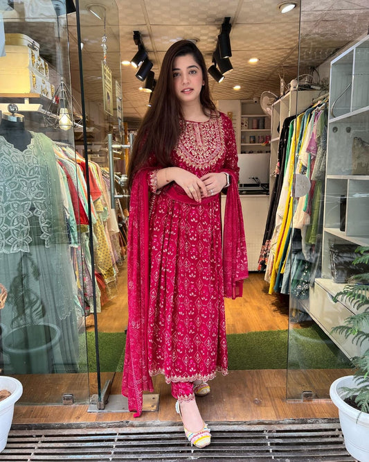 Beautiful Pink Color Heavy Designer Salwar Suit Buy Now