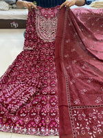 Trendy Marun color lucknowi style kurta set for stylish look - Joshindia