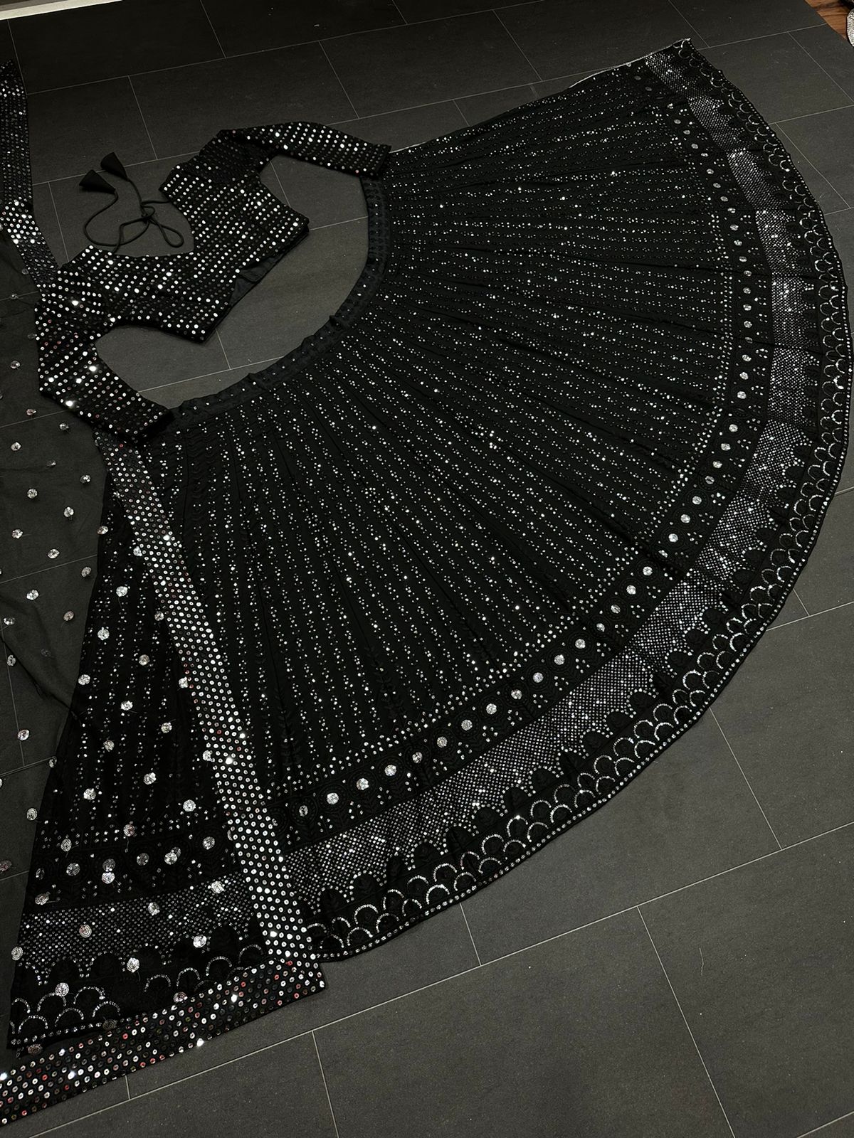 Trending black color designer lehenga choli for stylish look buy now - Joshindia