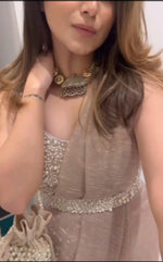 Heavy cream color thread Work designer Saree buy now - Joshindia