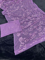 Purple color gorgeous designer saree at affordable rate buy now - Joshindia