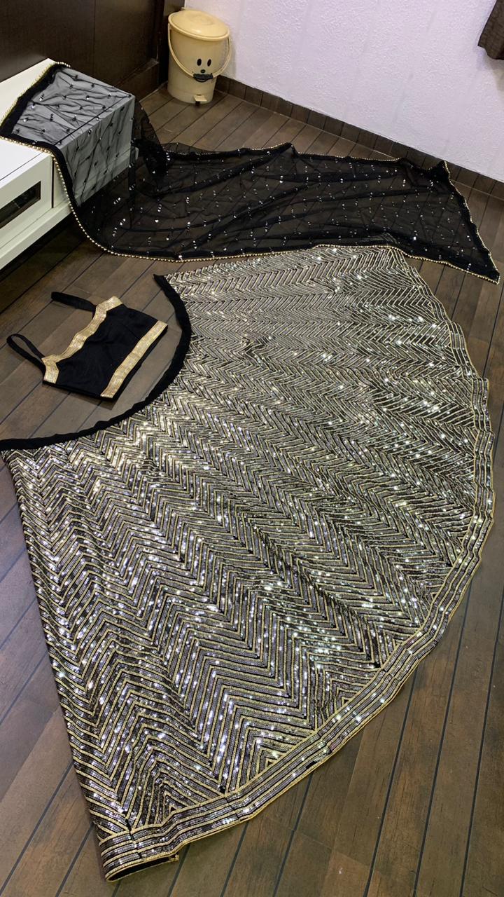 Latest Black Color Designer Lehenga Choli At Affordable Price - Joshindia