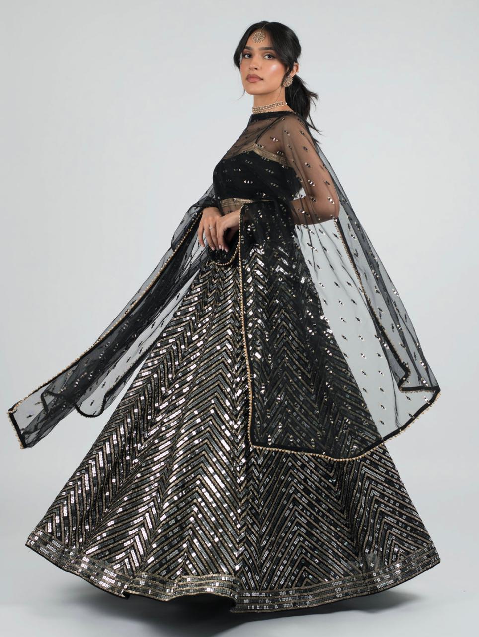 Latest Black Color Designer Lehenga Choli At Affordable Price - Joshindia