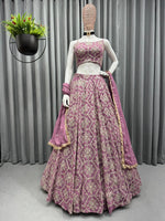 Latest peach color georgette designer lehenga choli buy now - Joshindia