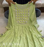 Amazing Round Neck Embroidered Cotton Kurta - Joshindia