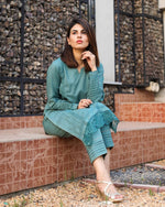 Buy Rama color lucknowi style kurta set for stylish look - Joshindia