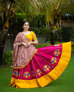Yellow color designer mirror work lehenga choli - Joshindia