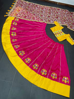 Yellow color designer mirror work lehenga choli - Joshindia