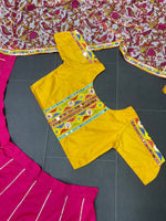 Yellow color designer mirror work lehenga choli - Joshindia