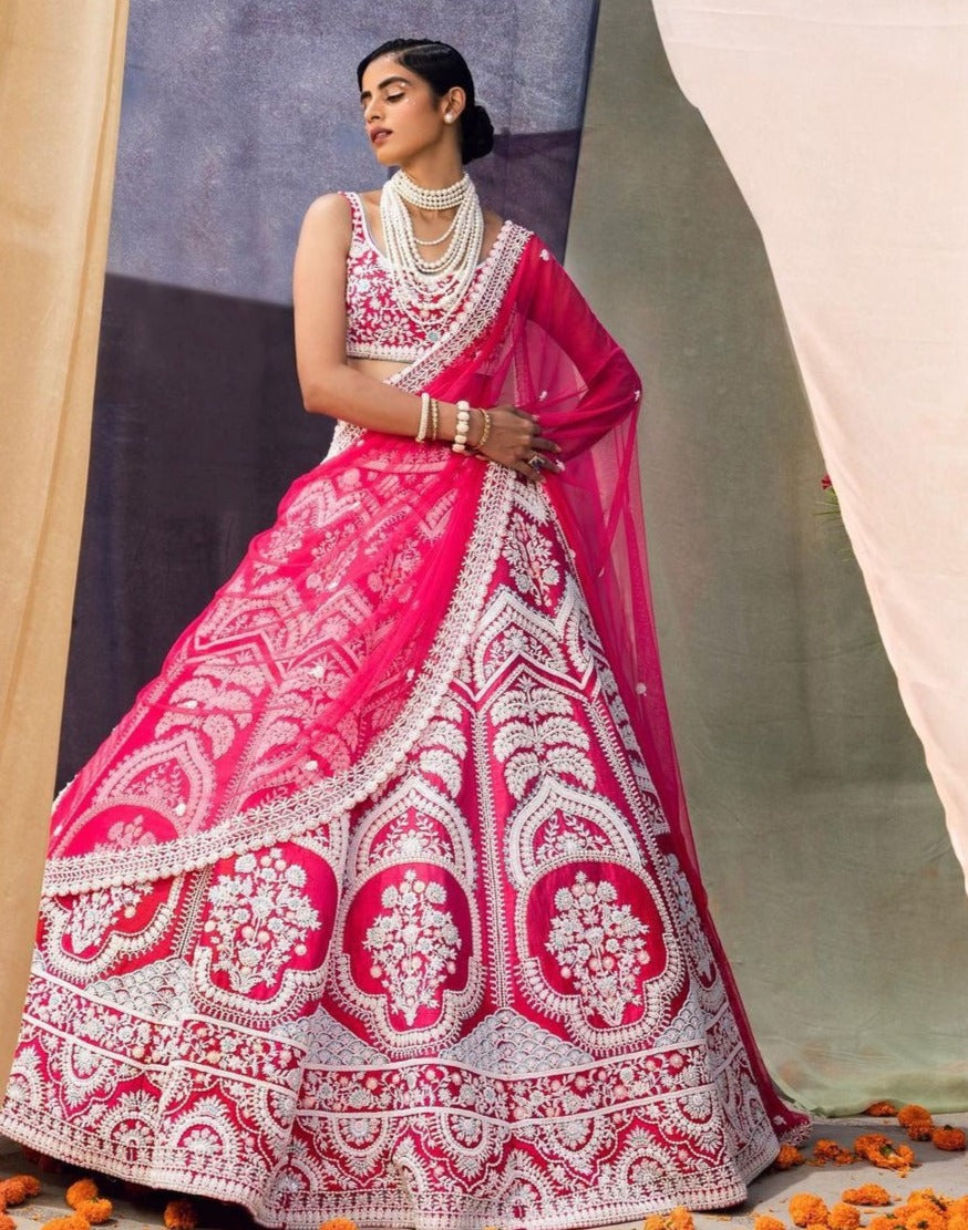 Rose taupe color latest designer lehenga choli for reception and wedding - Joshindia