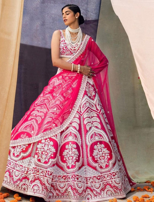 Pink color trendy designer lehenga choli at affordable price