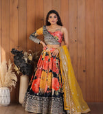 Floral embroidered heavy designer multi color lehenga choli - Joshindia