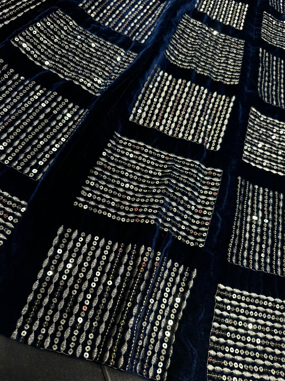 Buy Trendy Velvet Navy Blue Lehenga Choli Online in India - Joshindia