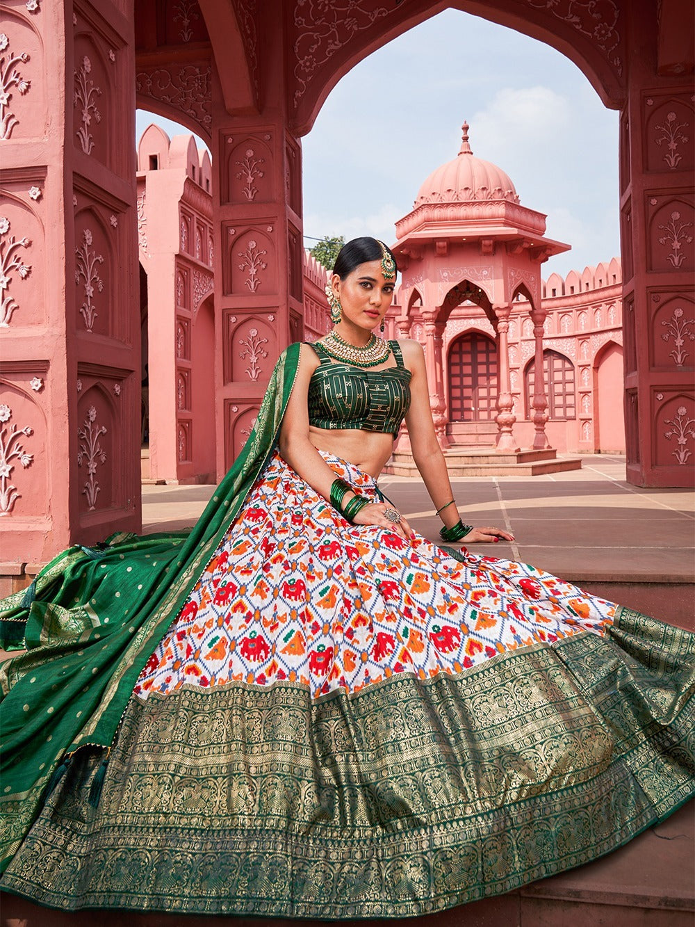 Green Color Designer Printed Lehenga Choli For Rich Look - Joshindia