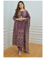 Trending Wine Color Lucknowi Style Kurta Set For Stylish Look - Joshindia