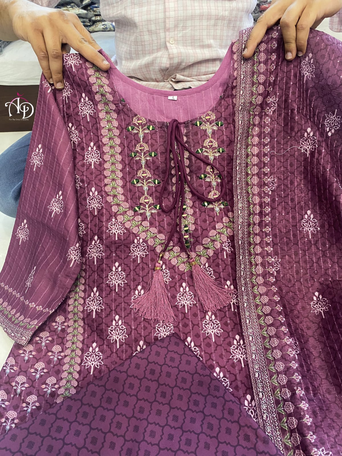 Trending Wine Color Lucknowi Style Kurta Set For Stylish Look - Joshindia
