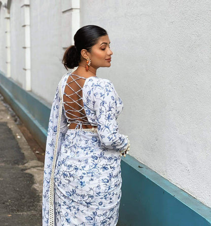 Digital Printed Georgette Designer saree for best look buy online