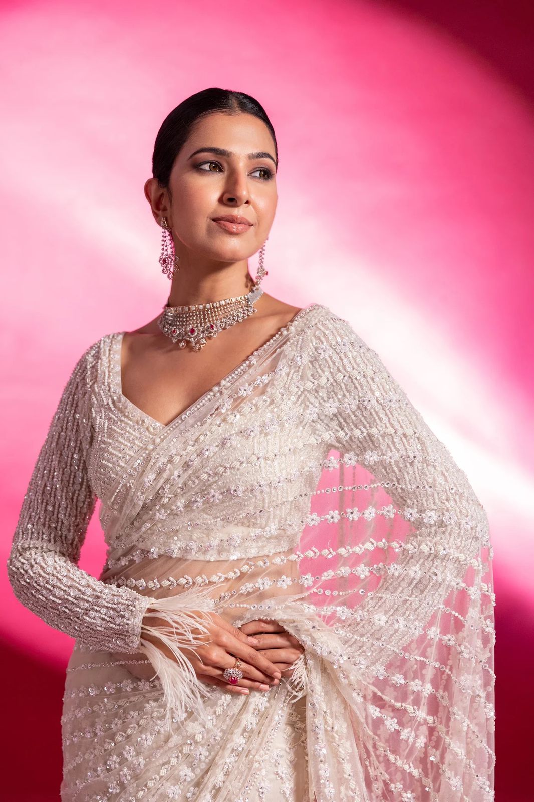 Trendy White Color Designer Saree At Affordable Price Buy Now - Joshindia