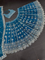 Beautiful Blue Color Designer Lehenga Choli At Affordable Price - Joshindia