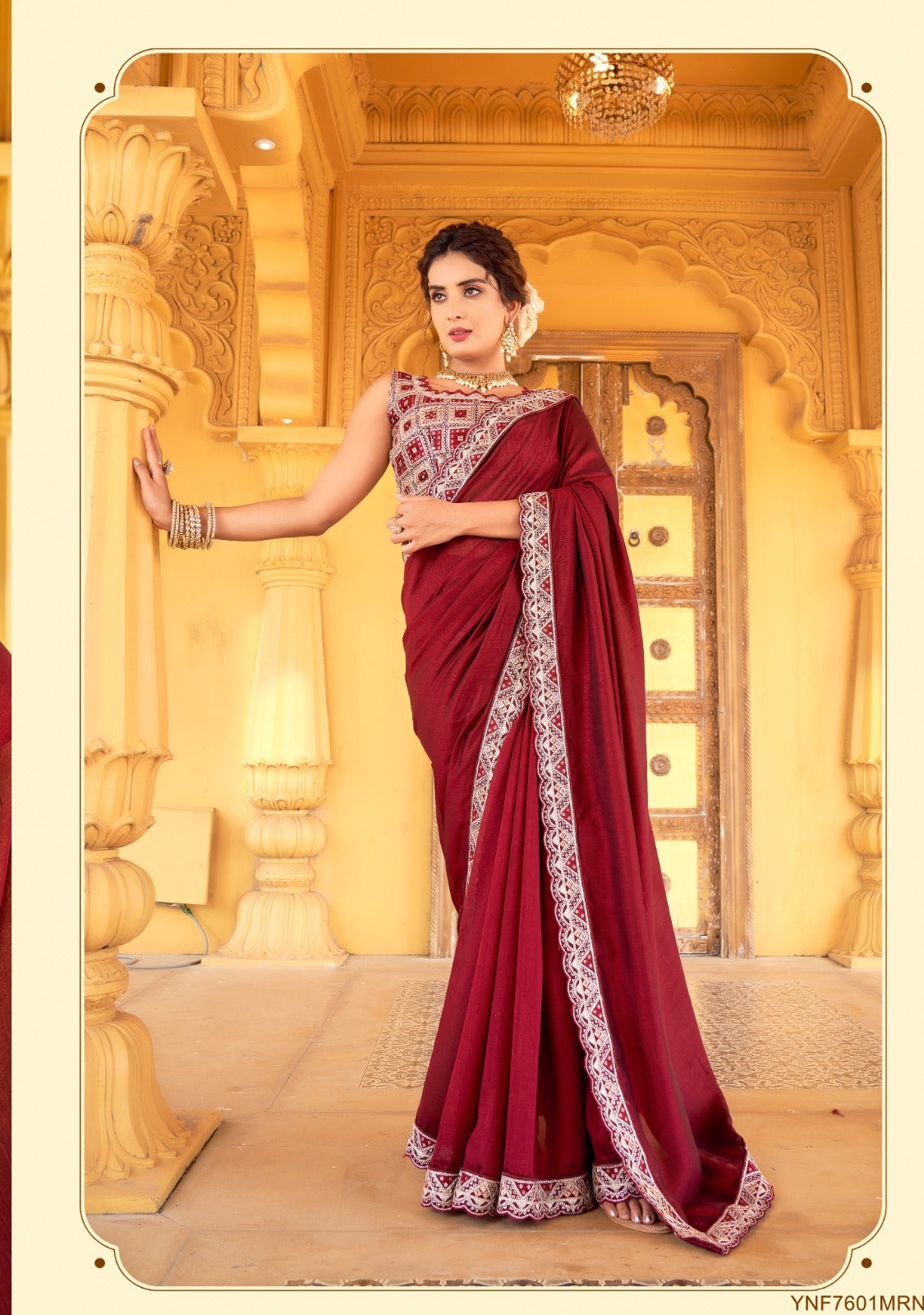 New Super Trending Foil Mirror work Designer Saree Collection - Joshindia