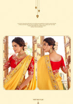 Amazing Yellow Color Designer Pleated Saree With Blouse - Joshindia