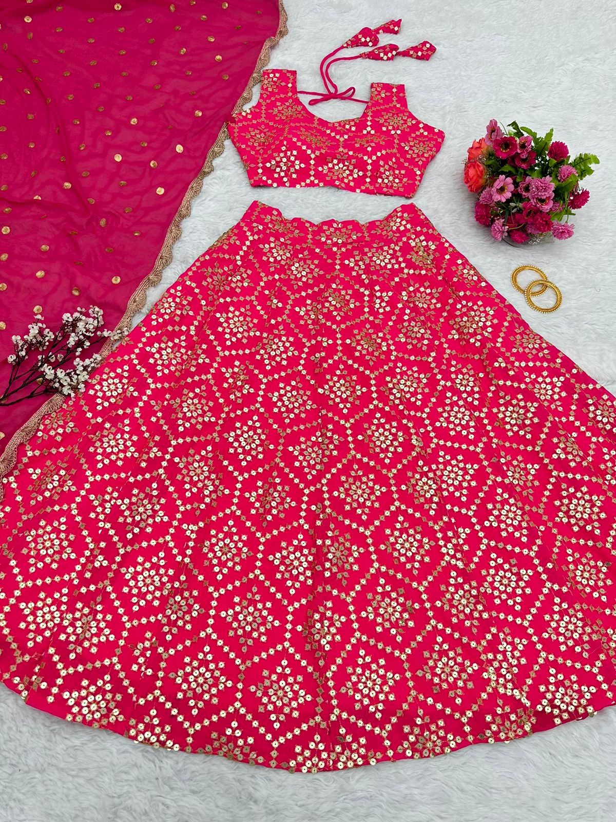 Buy Trending Pink Color Heavy Designer Lehenga Choli - Joshindia