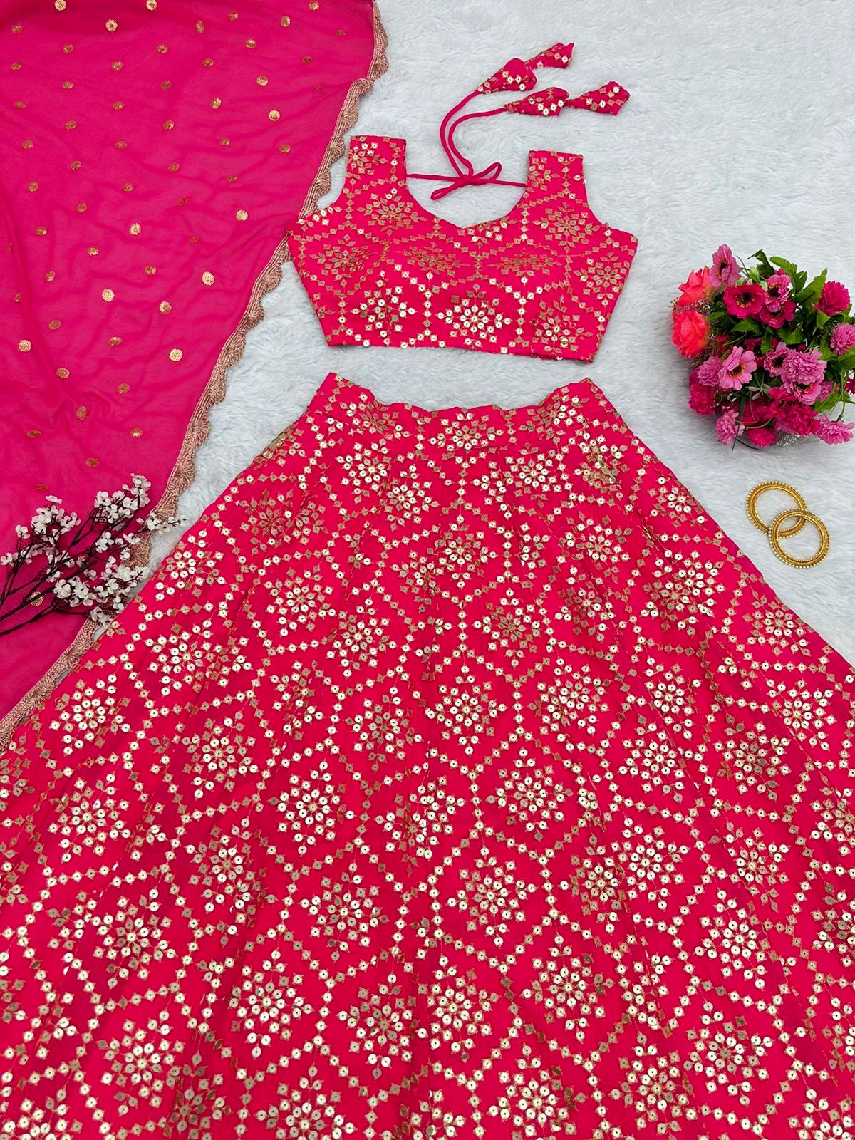 Buy Trending Pink Color Heavy Designer Lehenga Choli