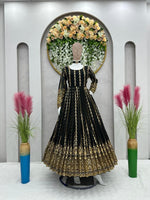 Beautiful Black Color Georgette Designer Gown At Low Price - Joshindia