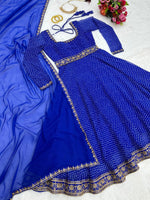 Buy Most Beautiful Blue Georgette Trending Designer Party Wear Kurta Set For Girls - Joshindia