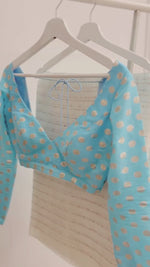 Sky Blue Color Designer Saree At Affordable Price