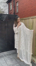 White Color Georgette Designer Kurta Set