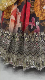 Floral embroidered heavy designer multi color lehenga choli