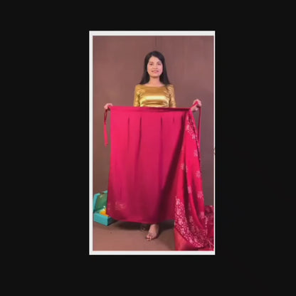 1 minute pink Ready to wear Saree For Wedding