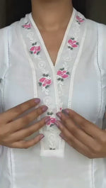 Buy white color lucknowi style kurta set for stylish look