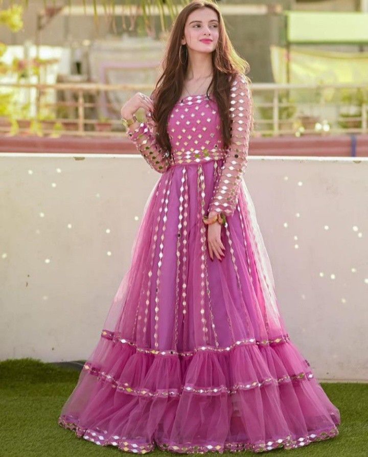Beautiful pink color partywear gown buy now