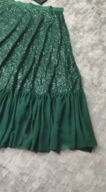 Gorgeous Green Color Sequins Ruffle Lehenga Choli