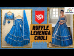 Buy Sky blue color partywear ruffle lehenga choli for wedding