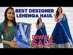 blue color georgette designer lehnga choli