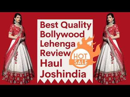 Buy latest red and white color designer lehenga at affordable price