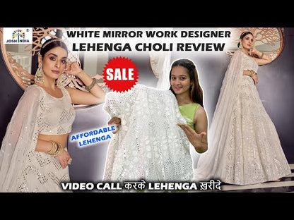 Beautiful georgette White lehenga choli at affordable price buy online