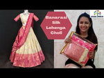 beautiful white and pink banarasi lehenga