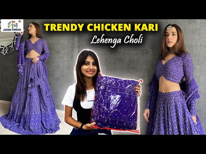 Buy Purple Color Chikankari Lehenga online in India