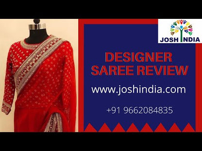 buy red color georgette designer saree online