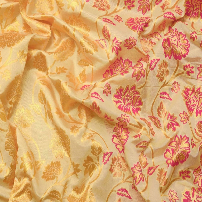 cream color silk jacquard saree - Joshindia