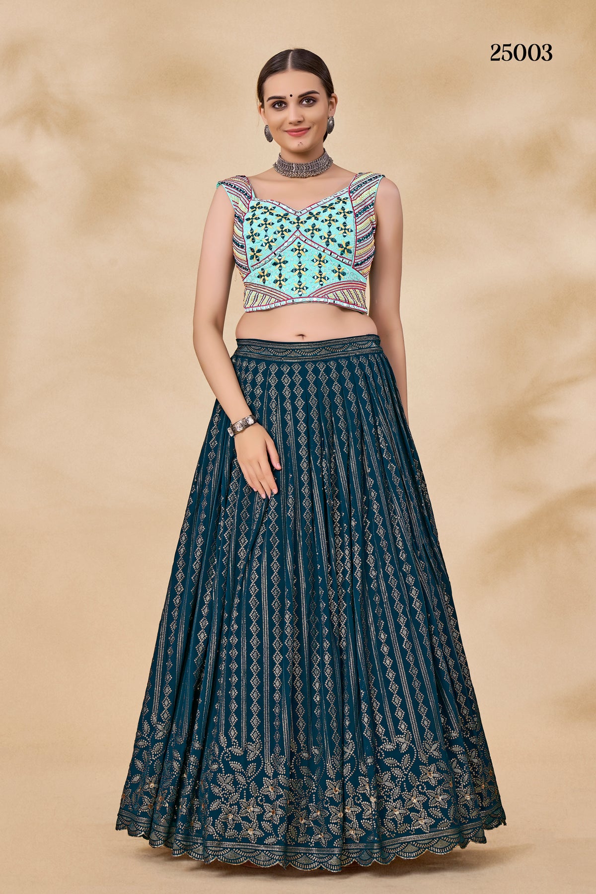 Trendy Teal Green Color lehenga choliBuy Now - Joshindia