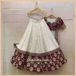 Maroon and white color designer wedding lehenga choli buy now - Joshindia